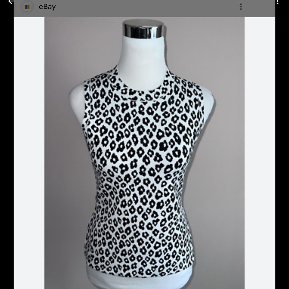 Theory Black and White Leopard Print Tank Top 337